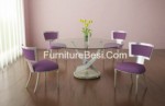 Elite modern round glass dining table and dining chairs