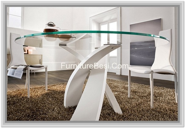 Modern Glass Round Dining Table