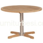 Italian Combination Wood and Stainless Steel Table