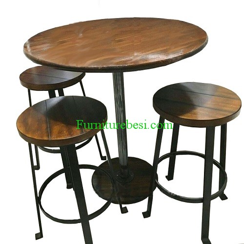 Set of Wooden Trembesi Wood Cafe Chairs