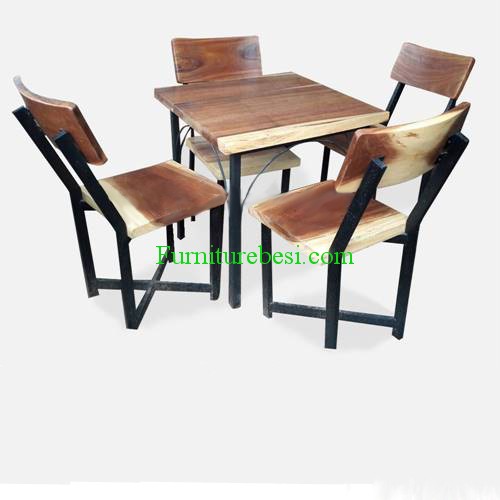 Wooden Top Iron Frame Dining Sets Meh