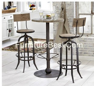 American French wrought iron bar chairs