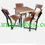 Wooden Top Iron Frame Dining Sets Meh